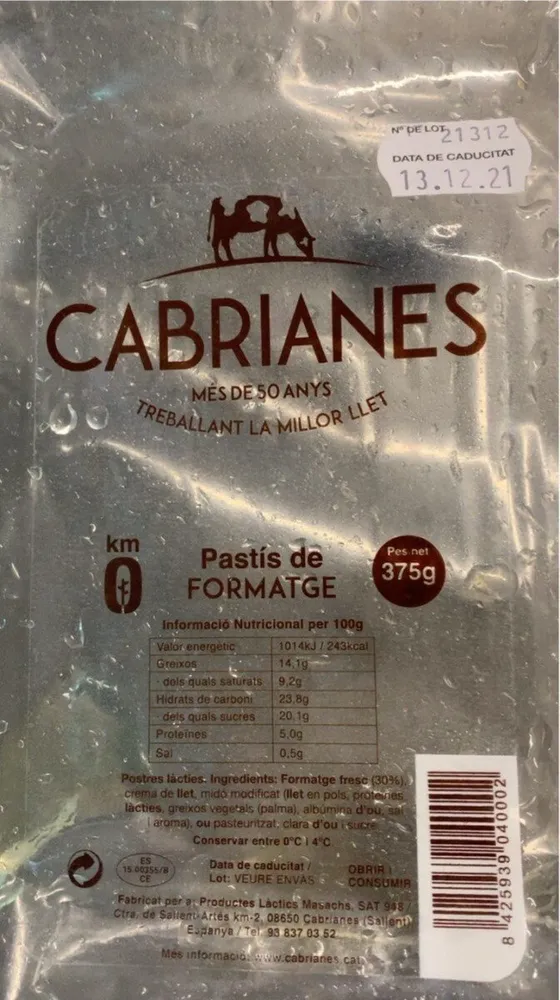 Pastís de formatge