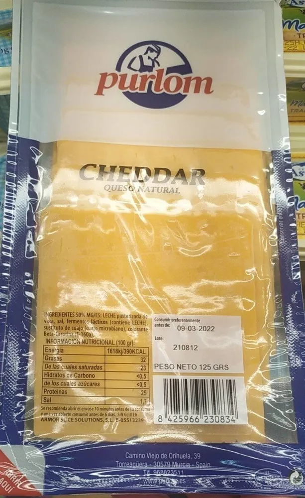 Queso natural Cheddar