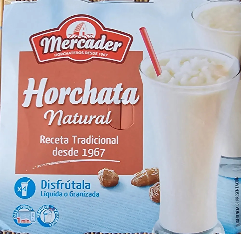 Horchata natural granizada sin gluten