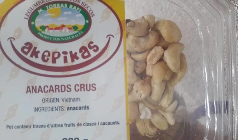 Anacardos crudos akepikas