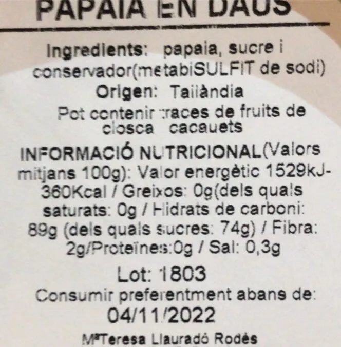 Papaia en daus