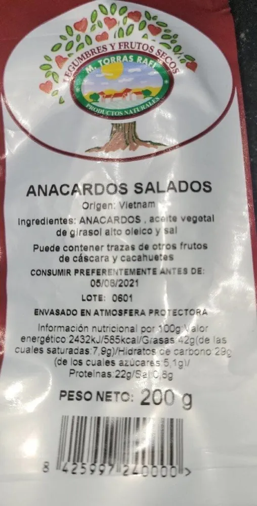Anacardos salados