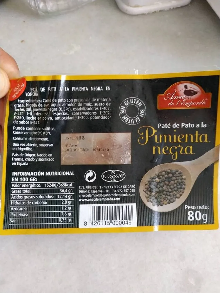 Paté de Pato a la Pimienta Negra