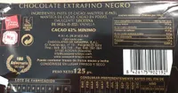 Chocolate Extrafino Negro 62% sin azúcar