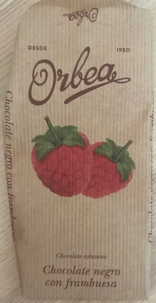 Chocolate negro con frambuesa