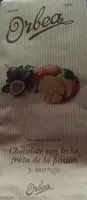 Chocolate con leche, fruta de la pasión y mango