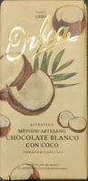 Chocolate blanco con coco