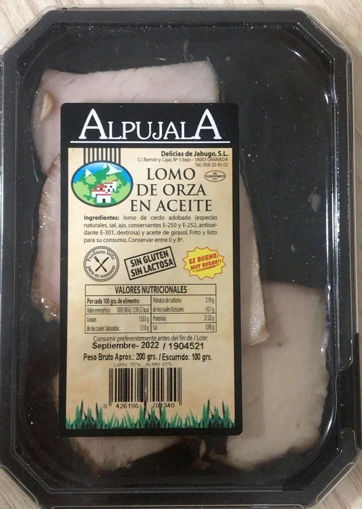 Lomo de orza en aceite
