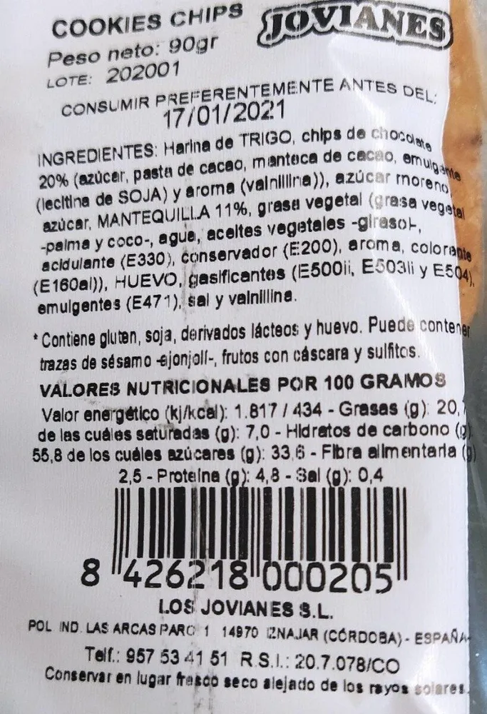 Cookies chips