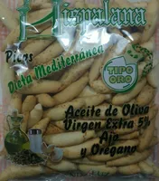 Picos dieta mediterránea con aceite de oliva, ajo y orégano