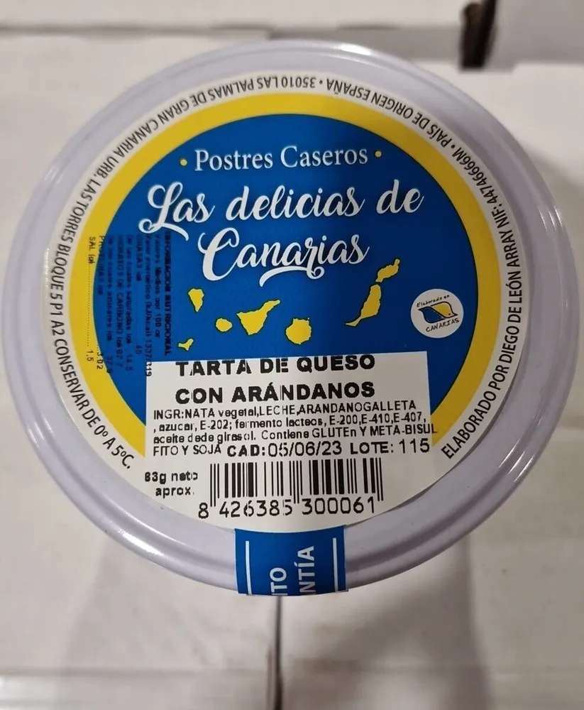 Tarta de queso con arandanos
