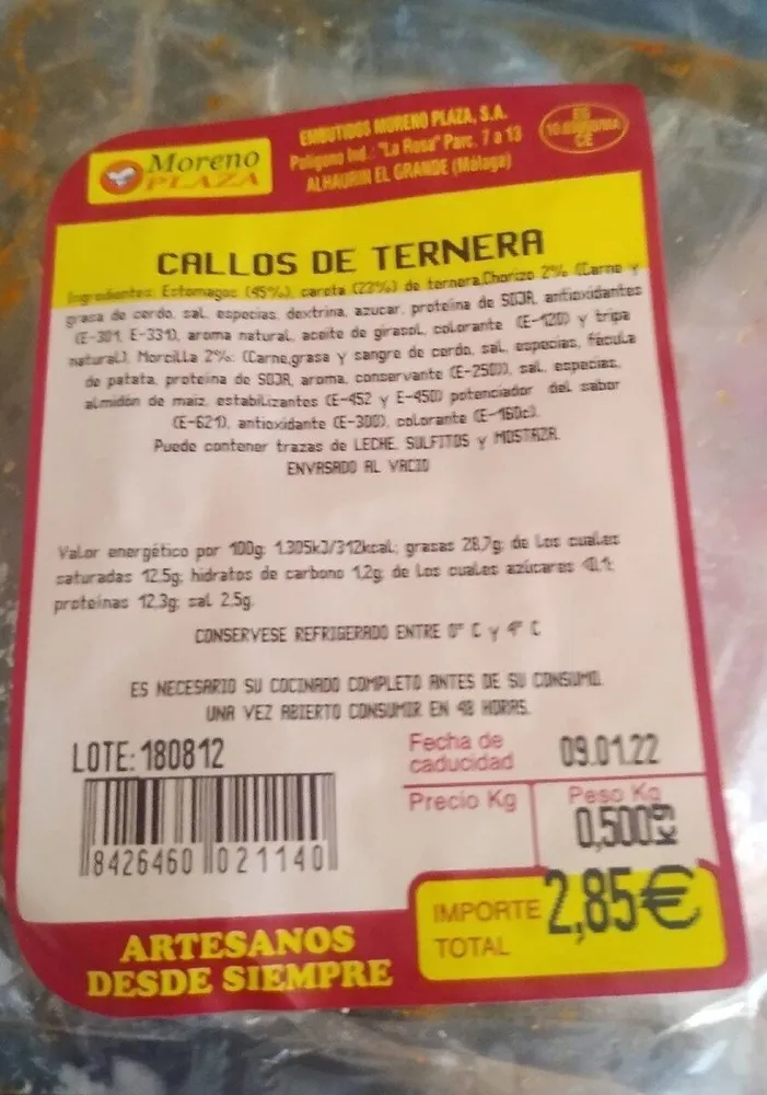 Callos de ternera