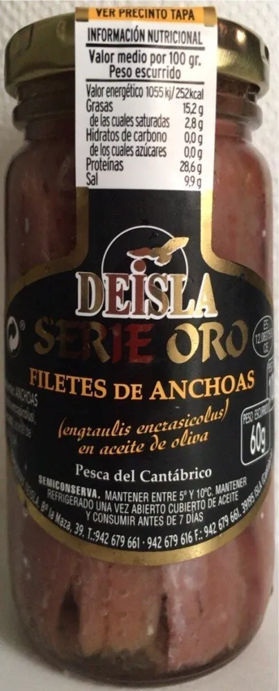 Filetes de anchoa serie oro