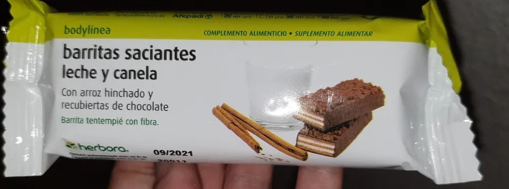 Barritas saciantes leche y canela