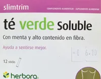 Té verde soluble con menta y alto contenido en fibra