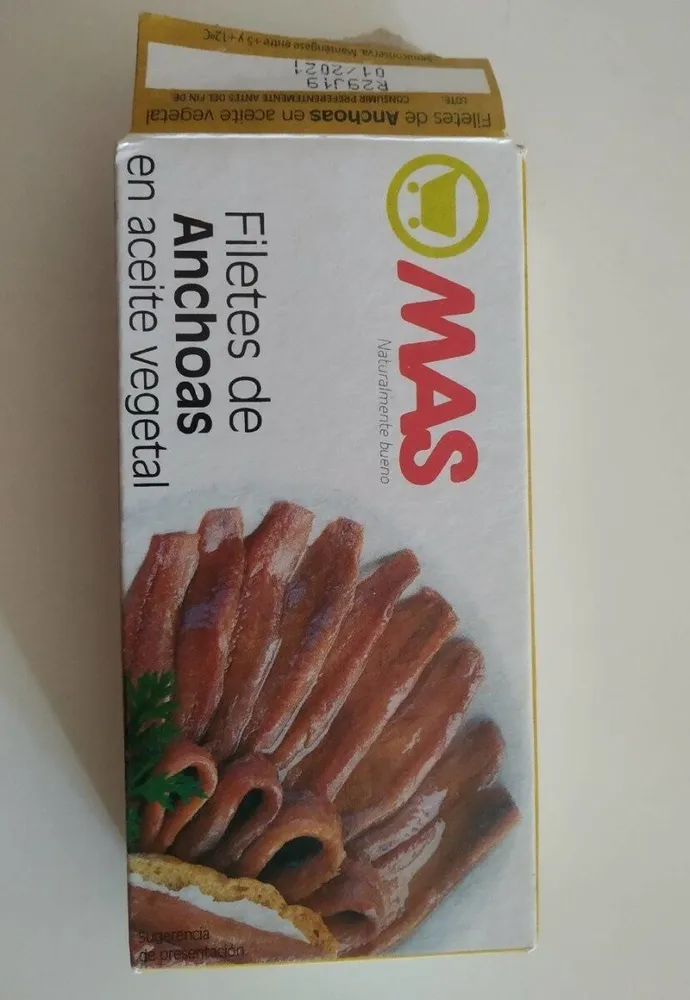 Filetes de anchoas en aceite vegetal