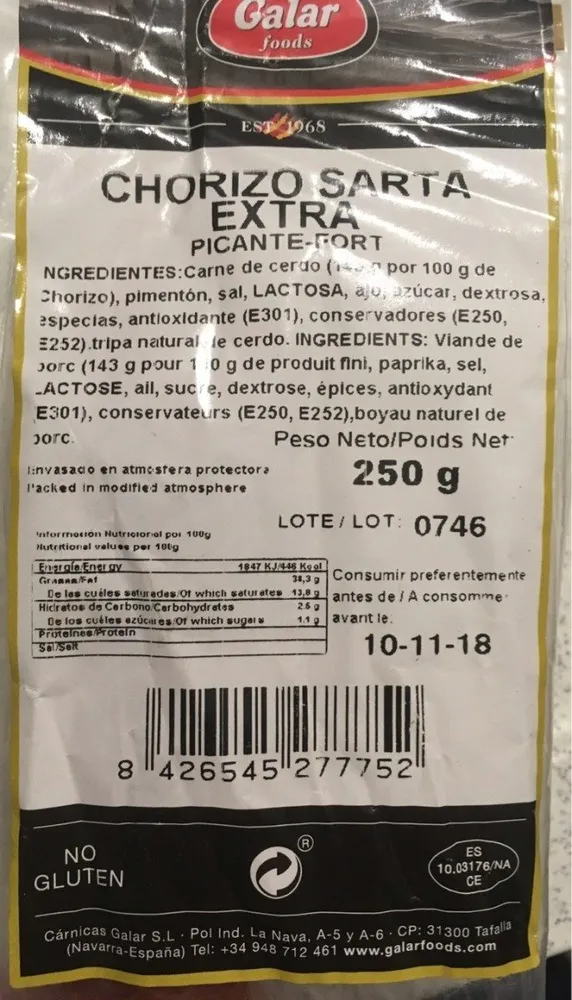 Chorizo Sarta Extra