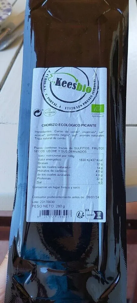 Chorizo ecologico picante