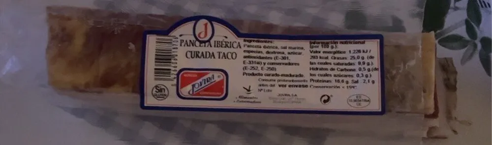 Panceta iberica curada