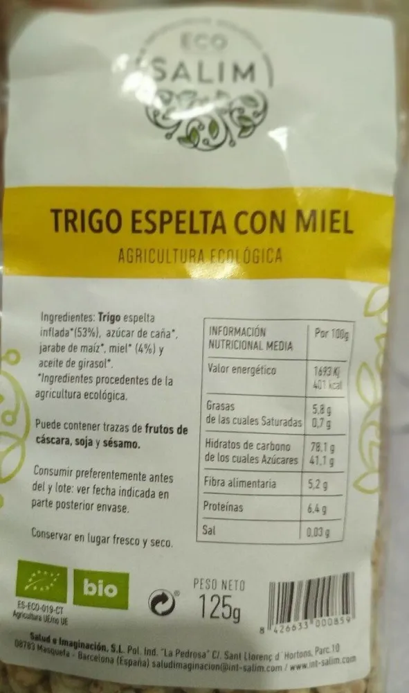 Trigo espelta con miel