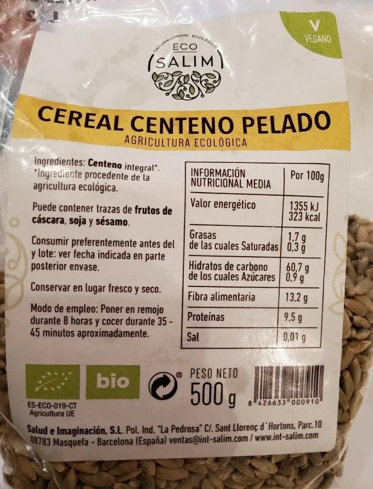 CEREAL CENTENO PELADO