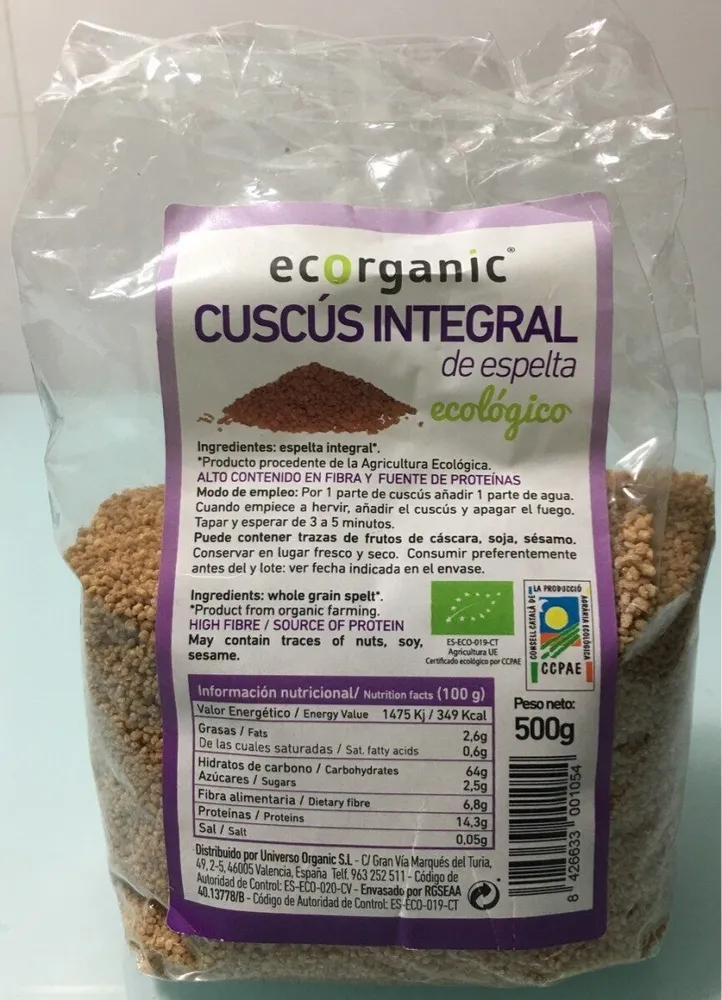 Cuscús integral de espelta