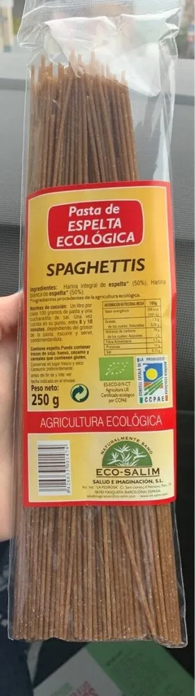 Pasta de Espelta Ecológica