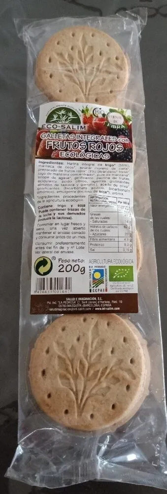 Galleta integral frutos rojos
