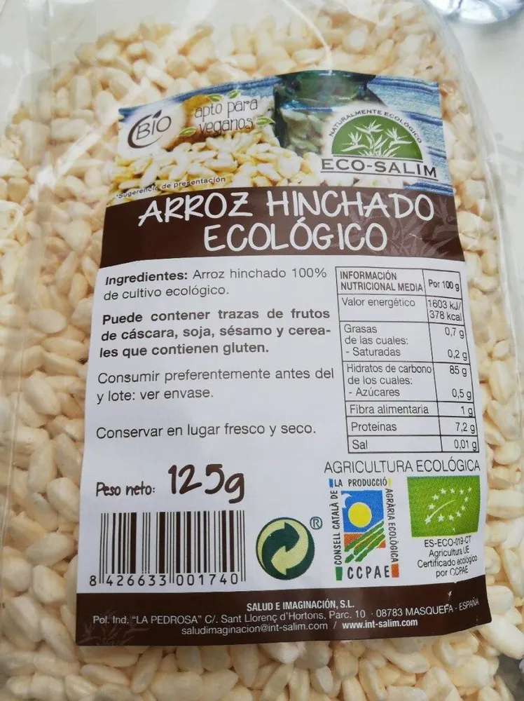 Arroz Hinchado Ecológico