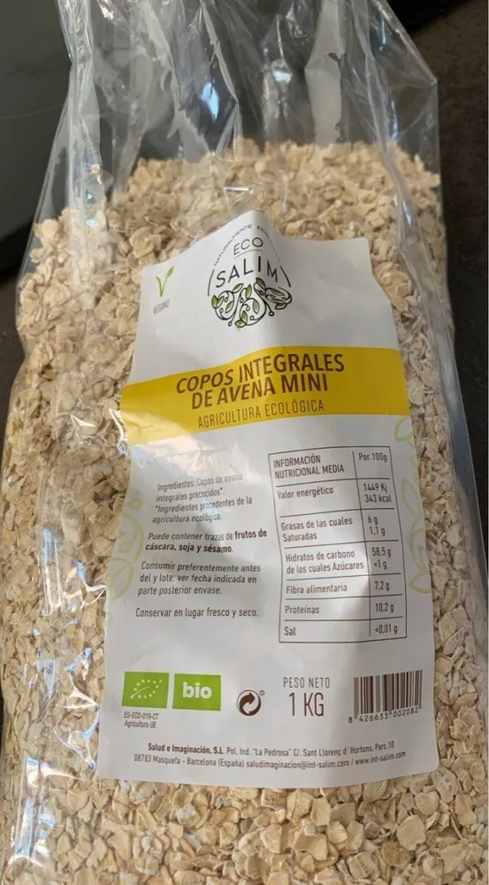 Copos integrales de avena mini