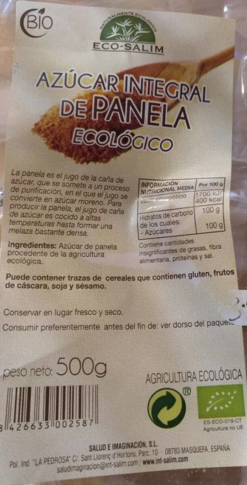 Azúcar integral de panela