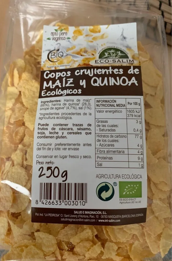 Copos crujientes de Maíz y Quinoa Ecológicos