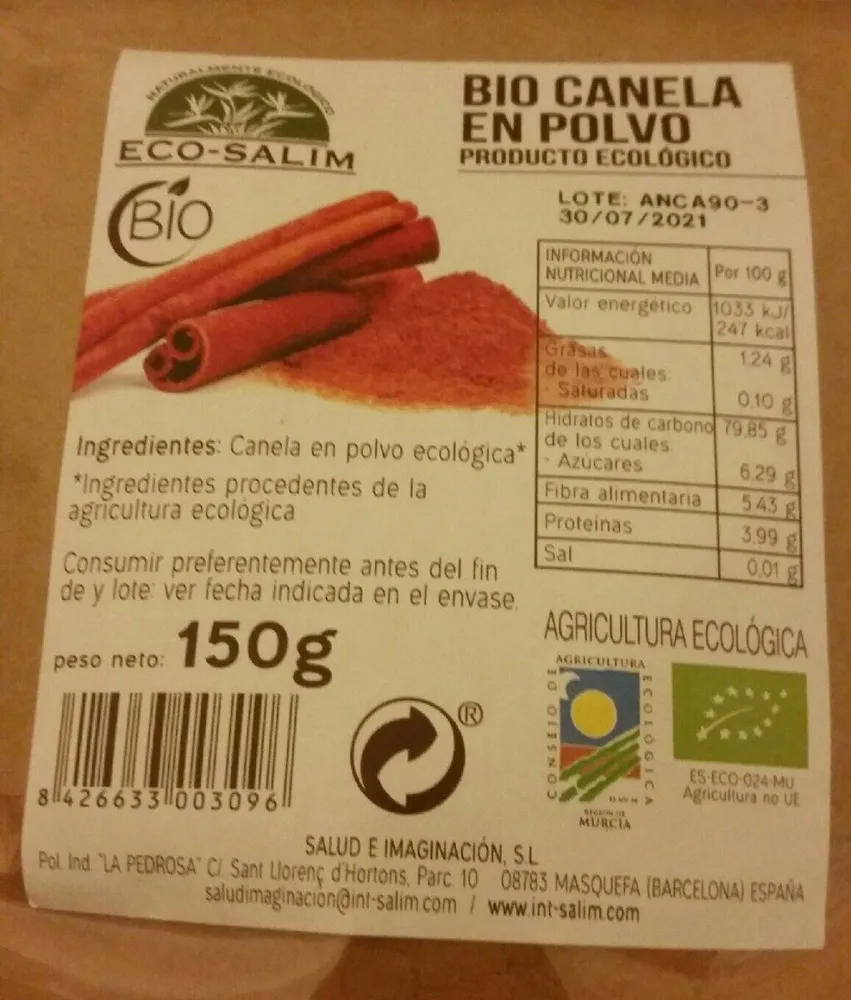 Bio canela en polvo