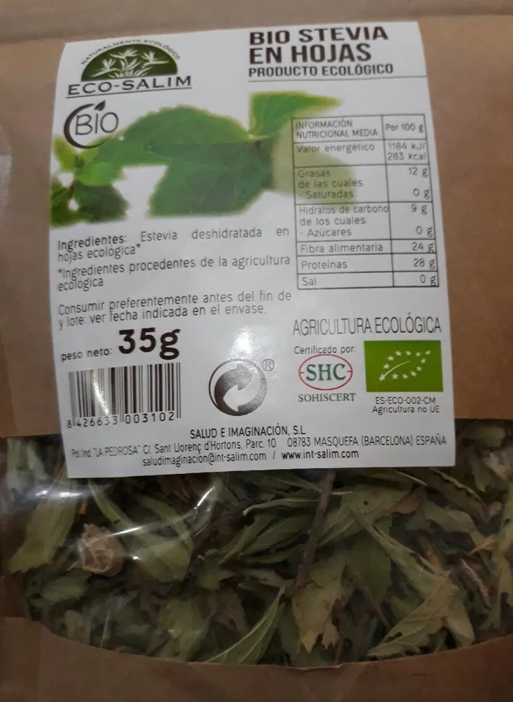 Bio stevia en hojas