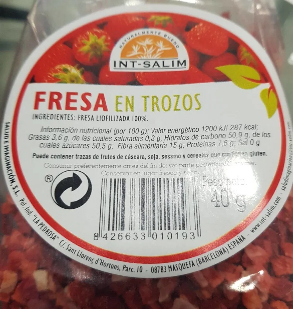 Fresa en trozos