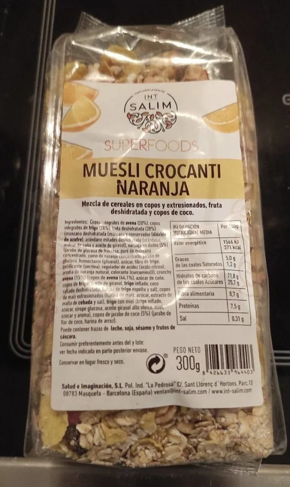 Muesli crocanti naranja