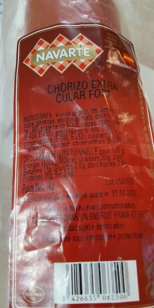 Chorizo extra cular fort