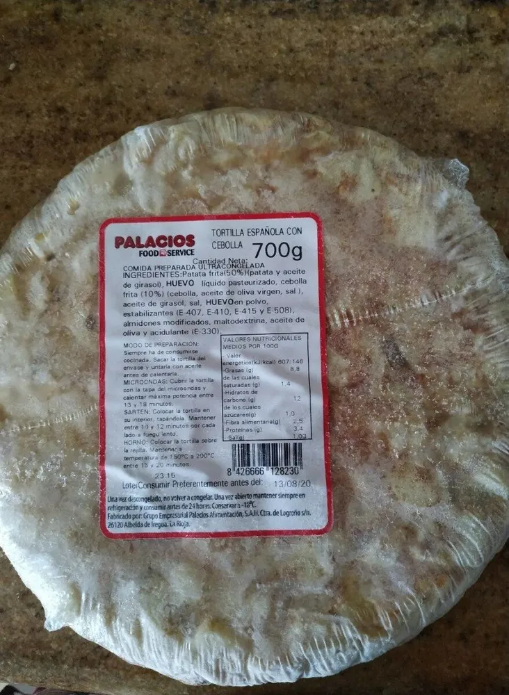 Tortilla española con cebolla
