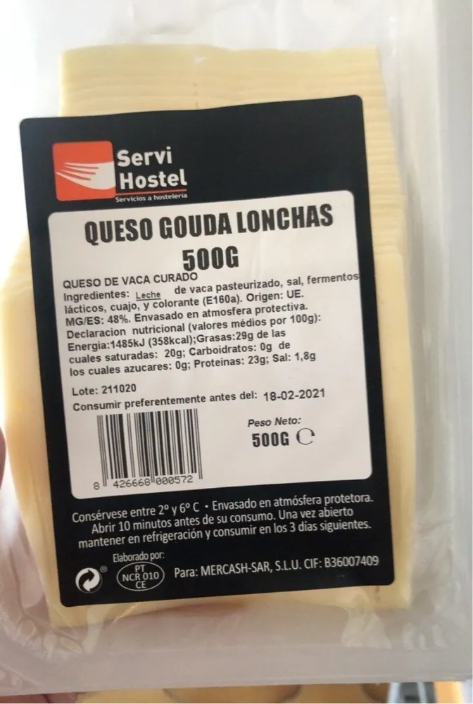 Queso gouda lonchas