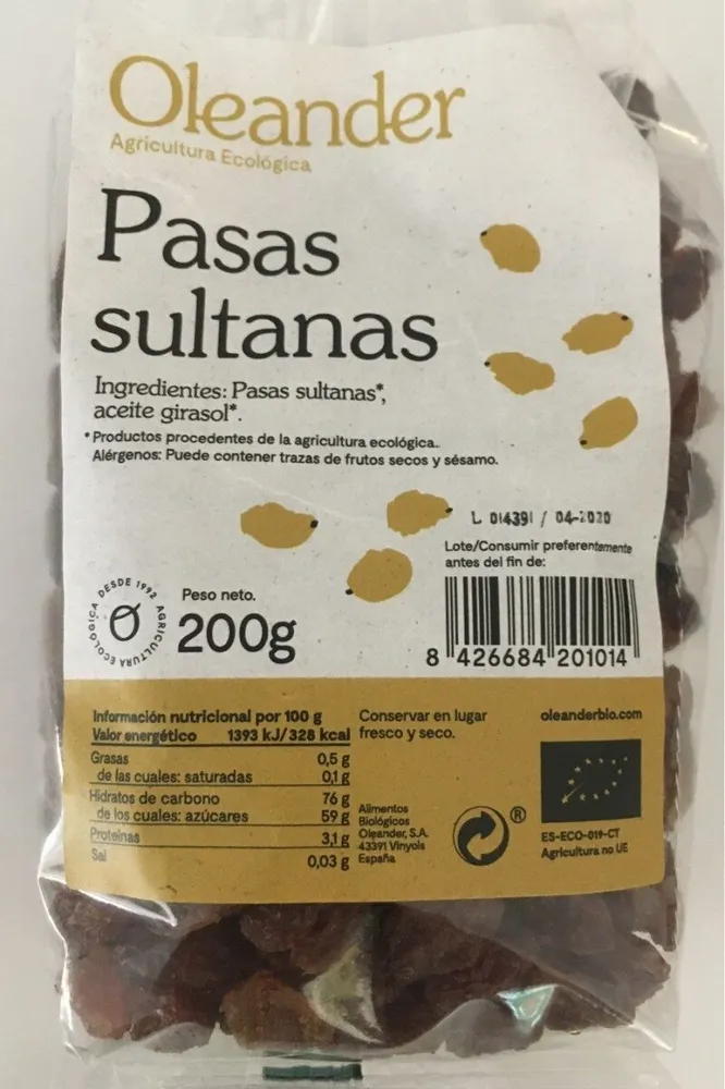 Pasas sultanas