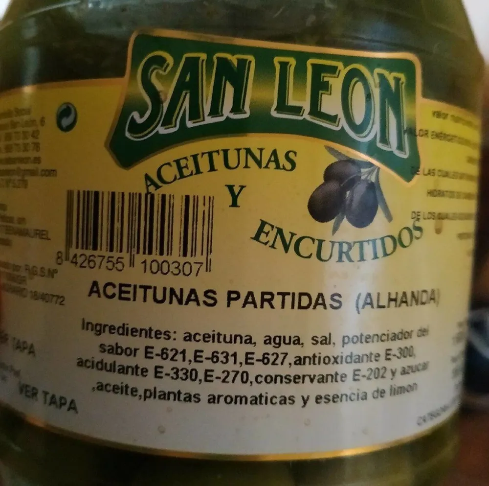 Aceitunas partidas alhanda