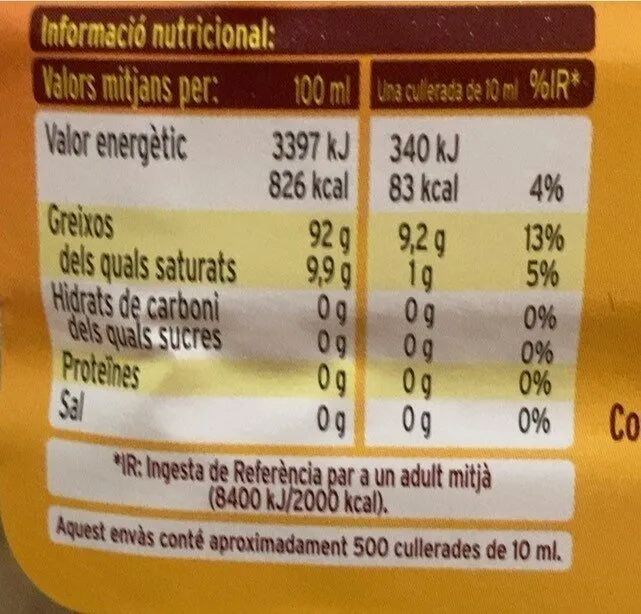 Oli Refinat de Gira-sol