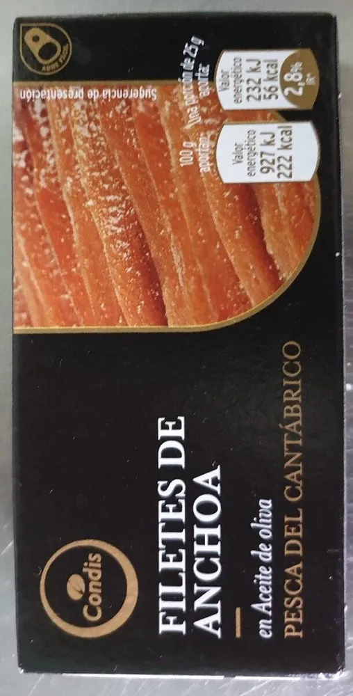 Filetes de anchoa en aceite de oliva