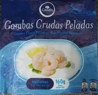 Gambas crudas peladas