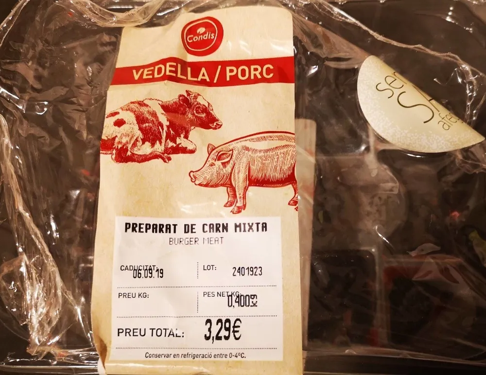 Beef and pork ground