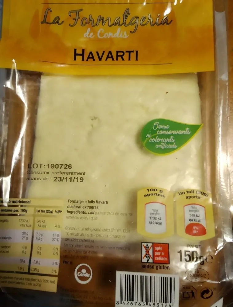 Queso Havarti Condis