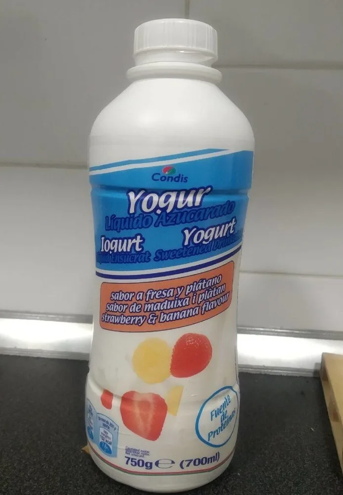 Yogur líquido sabor fresa y plátano