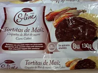 Tortitas de Maiz bañadas con chocolate negro con edulcorante