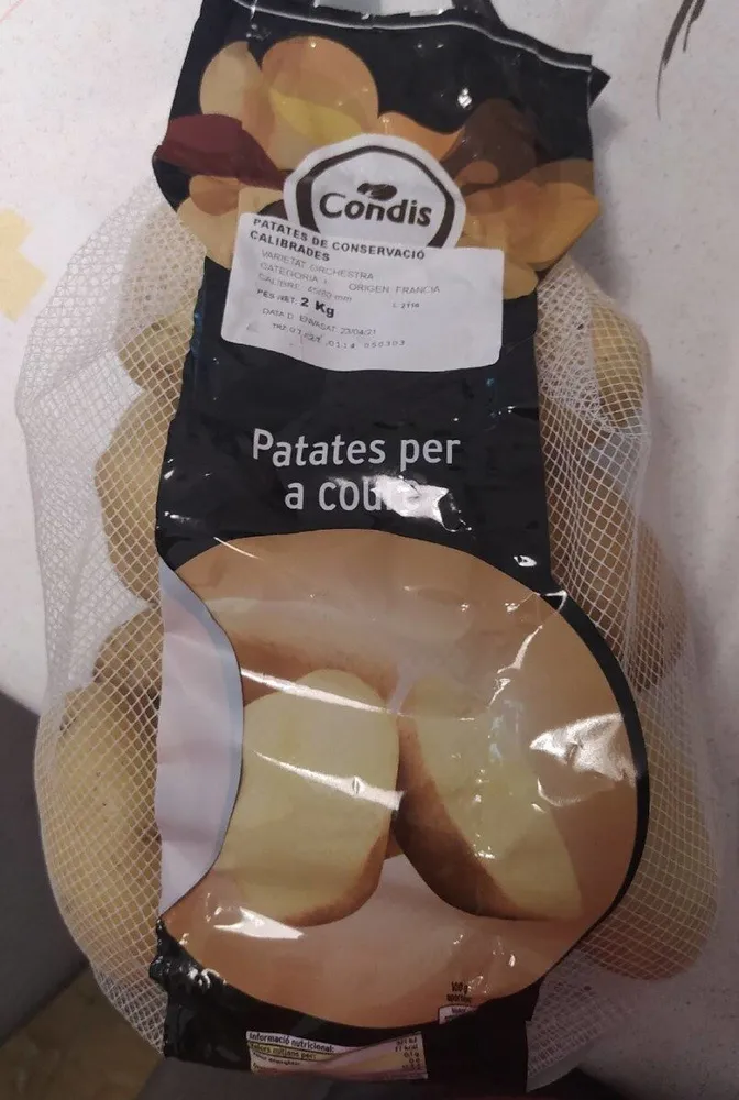 Patates de conservació calibrades