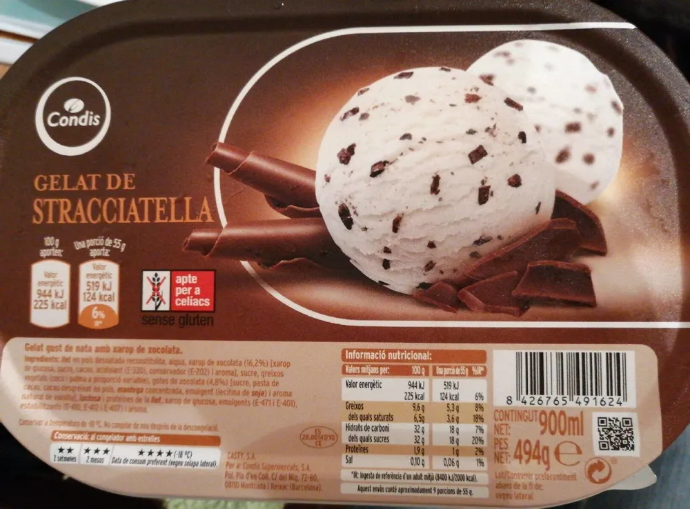 Helado de stracciatella